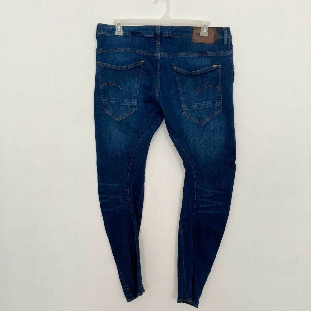 G Star Raw Arc 3D Slim Jeans Men's Size 38x30 Medium Wash Button Fly Stretch - Picture 2 of 8